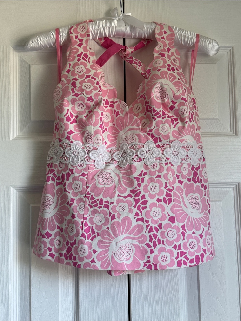 Lilly Pulitzer Pink Floral Print Halter Top